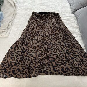 Frankie's Bikinis Brown and Black Maxi A-line Skirt